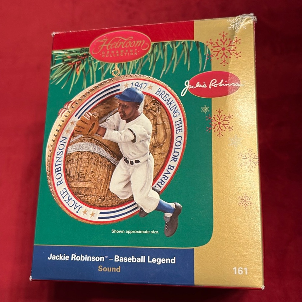 Like New-Jackie Robinson Ornament w/Sound from 1947 Breaking Color Barrier Game